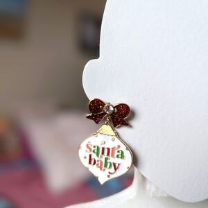 Santa baby earrings. Multicolor with crystal and shimmer bows